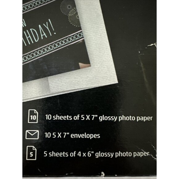 HP Photo Card Set 10 (5x7”) / 5 (4”x6”) Glossy Photo Paper / 10 (5x7”) Envelopes - Picture 3 of 5